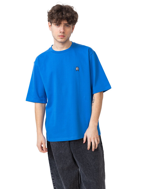 Mercur Mercur T-Shirt Monument Minilogo Niebieski Comfortable Fit