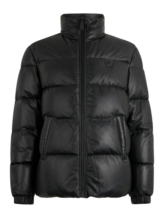 PHILIPP PLEIN PHILIPP PLEIN Kurtka skórzana 26031 Czarny Regular Fit