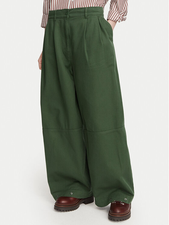 Weekend Max Mara Pantaloni din material Bacca 2625136111 Kaki Relaxed Fit