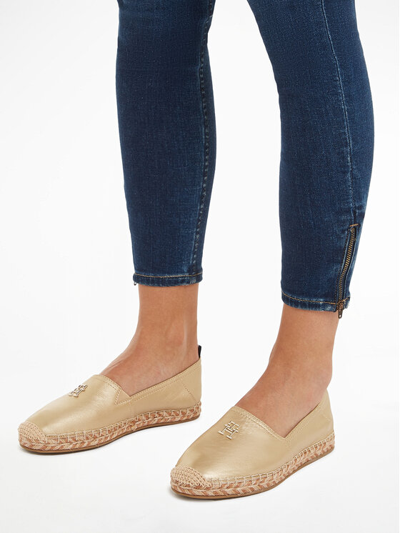 Tommy Hilfiger Tommy Hilfiger Εσπαντρίγιες Th Gold Flat Espadrille FW0FW07694 Χρυσό