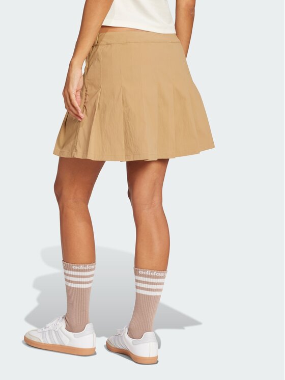 adidas adidas Spódnica plisowana Pleated Beżowy Regular Fit