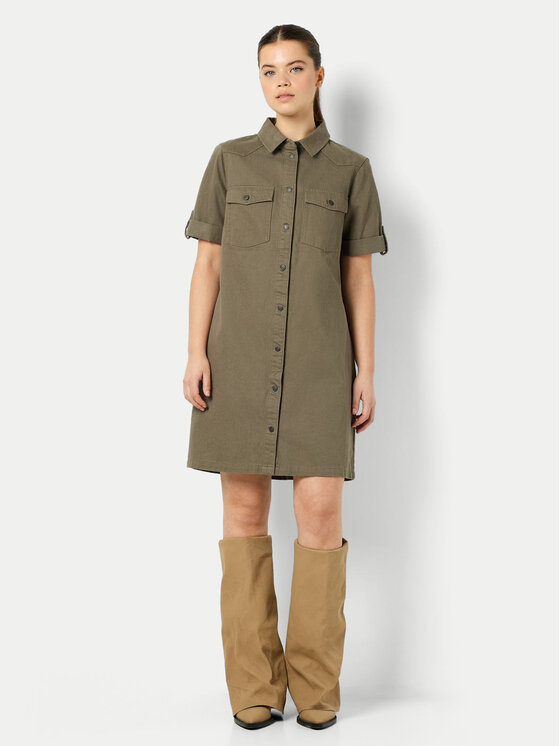 Noisy May Noisy May Sukienka jeansowa New Signe 27030173 Khaki Loose Fit