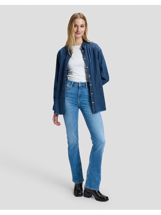 Lee Lee Koszula BOYFRIENDS SHIRT Niebieski Relaxed Fit