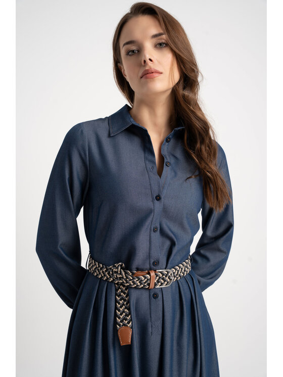 CLICK CLICK Φόρεμα καθημερινό 60-6158 Σκούρο μπλε Regular Fit