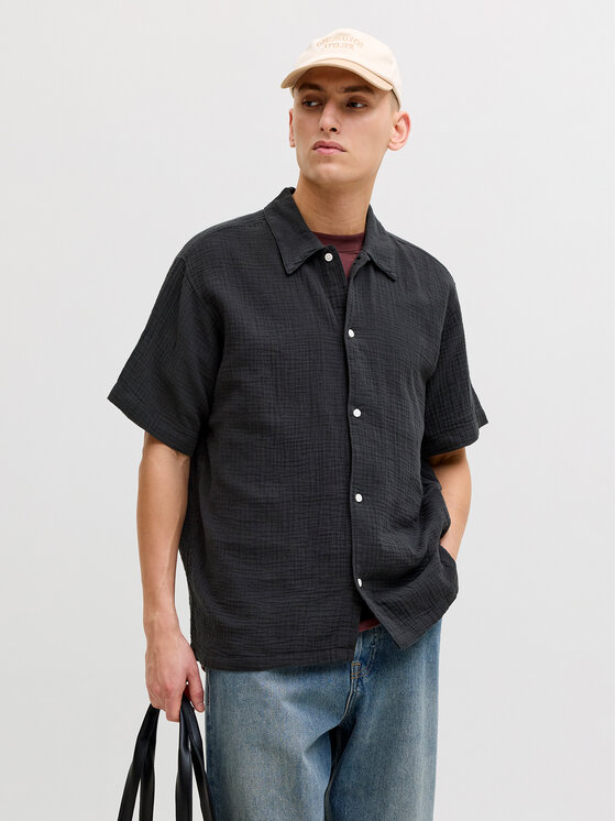 Jack & Jones Cămașă Nantucket Double 12291812 Negru Regular Fit