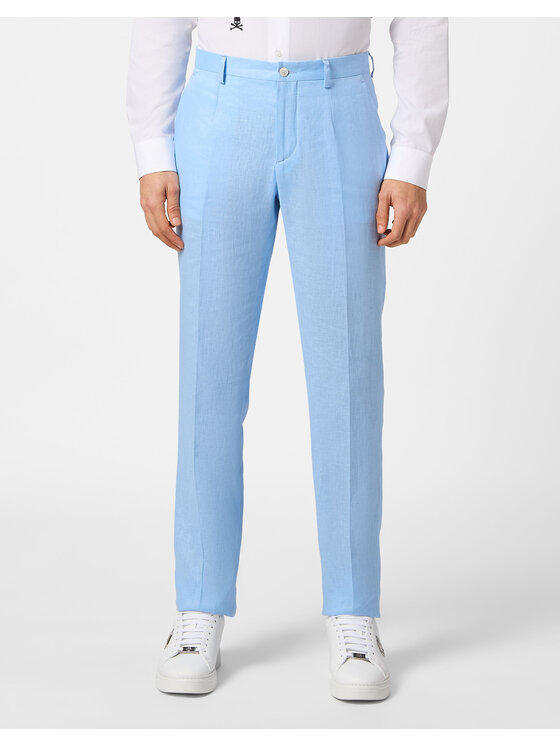 PHILIPP PLEIN PHILIPP PLEIN Spodnie materiałowe 9279 Niebieski jasny Regular Fit