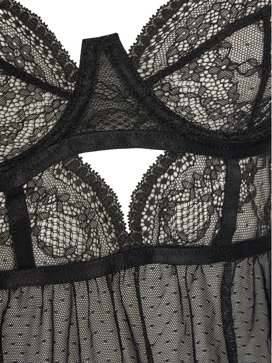 Hunkemöller Hunkemöller Apatinukas Babydoll Isabelle 205820 Juoda