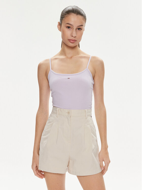 Tommy Jeans Tommy Jeans Top Essential DW0DW17381 Lilla Slim Fit