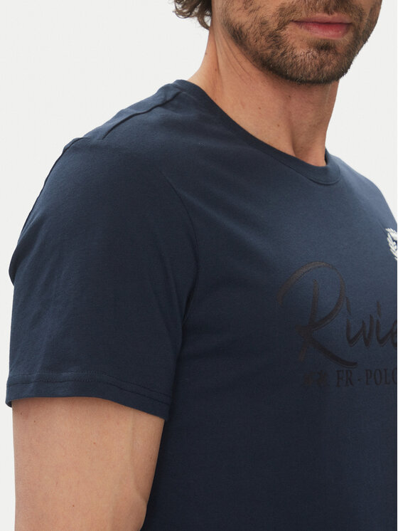 La Martina La Martina T-shirt Algernon MAR300 JS206 Tamnoplava Regular Fit