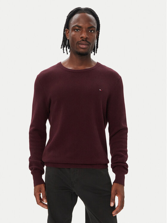 Tommy Hilfiger Tommy Hilfiger Sweter Essential MW0MW36347 Czerwony Regular Fit