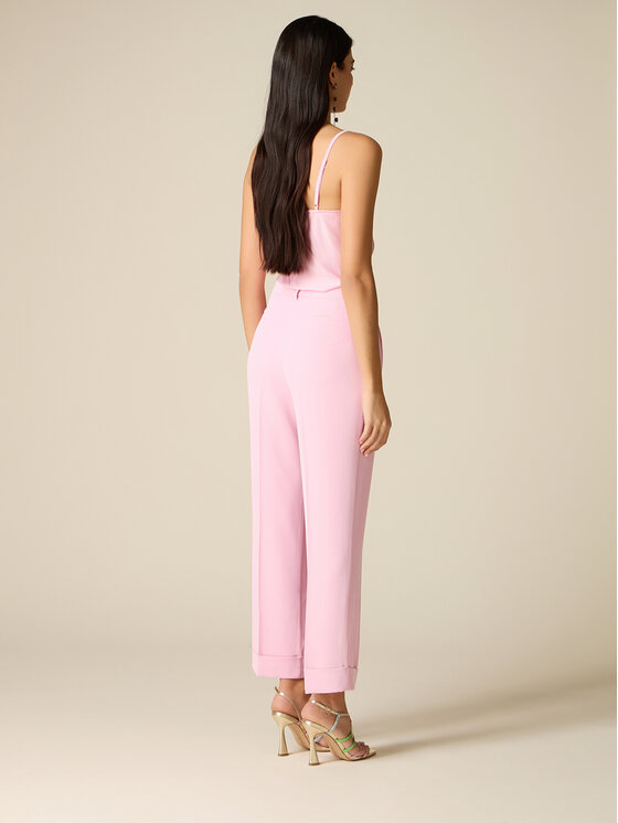 Oltre Oltre Spodnie materiałowe P003R008871N006 Różowy Regular Fit