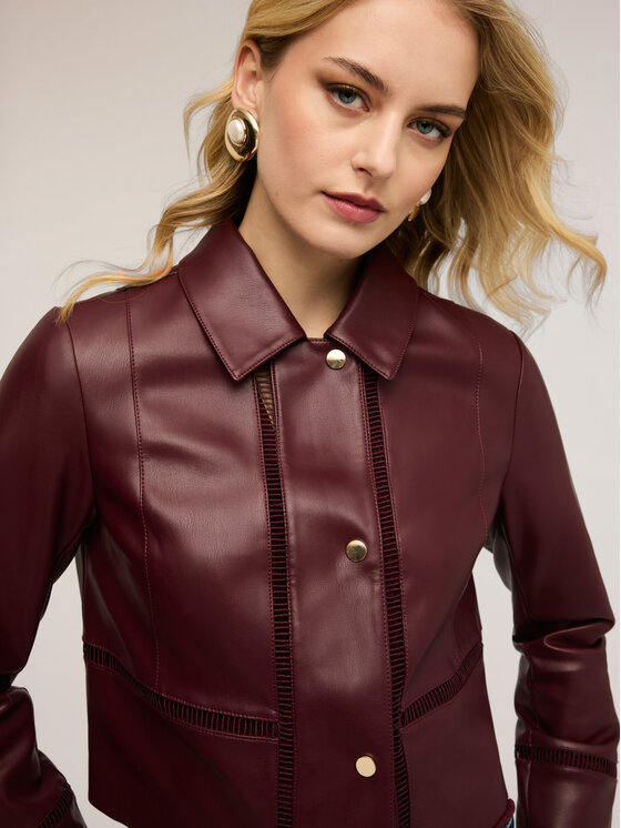 Motivi Motivi Giacca in similpelle R322Q001133N036 Bordeaux Regular Fit