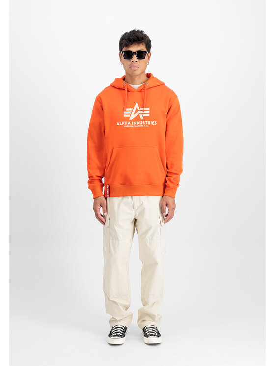 Alpha Industries Alpha Industries Bluza Basic Big Logo Hoodie Pomarańczowy Regular Fit