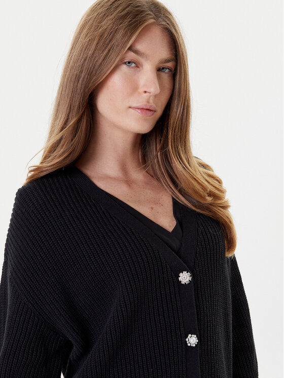 Guess Guess Kardigāns W5YR06 Z3OO0 Melns Regular Fit