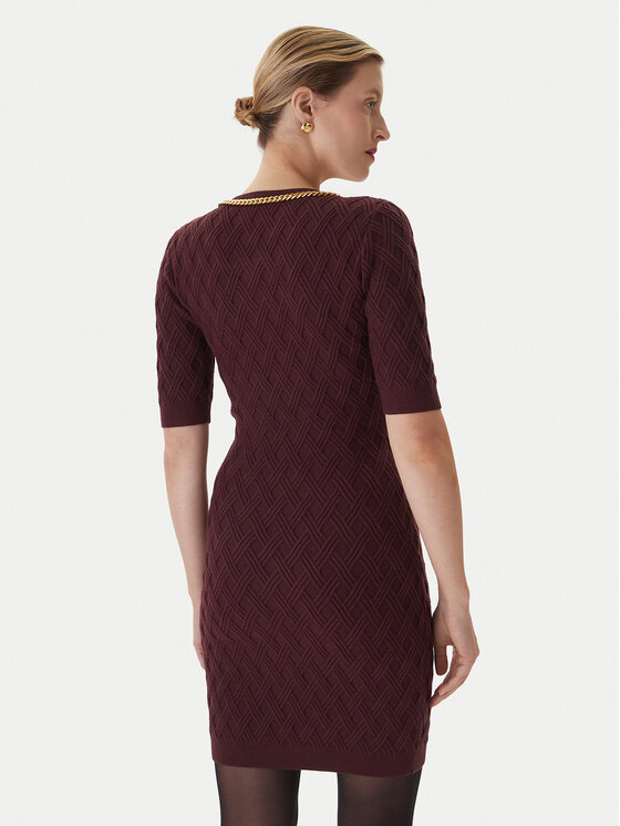 Elisabetta Franchi Elisabetta Franchi Sukienka koktajlowa AM-20B-56E2-V480 Bordowy Regular Fit