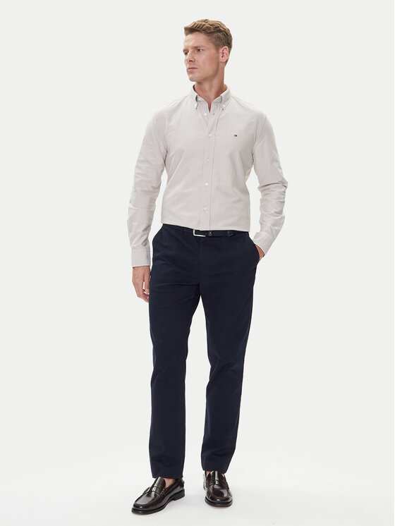 Tommy Hilfiger Tommy Hilfiger Koszula Solid Heritage MW0MW35774 Beżowy Regular Fit
