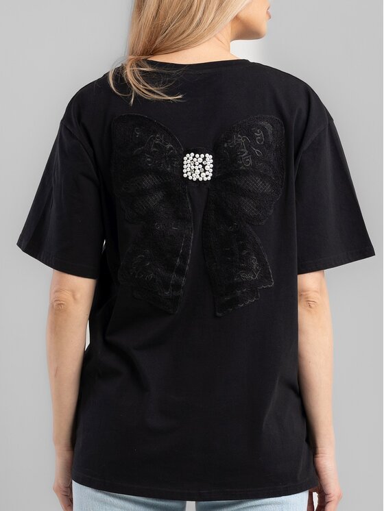 Perso Perso T-Shirt TCE245521F Czarny Regular Fit