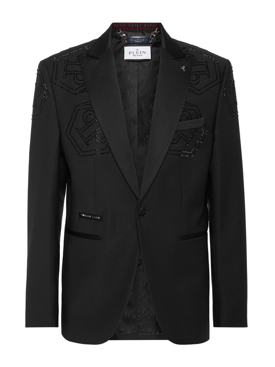 PHILIPP PLEIN PHILIPP PLEIN Marynarka 25515 Czarny Fitted Fit