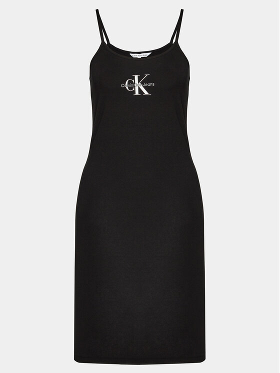 Calvin Klein Jeans Calvin Klein Jeans Φόρεμα καλοκαιρινό Monologo J20J223420 Μαύρο Slim Fit