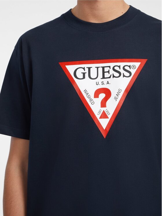 Guess Jeans Guess Jeans T-Shirt 165535 Modrá Classic Fit