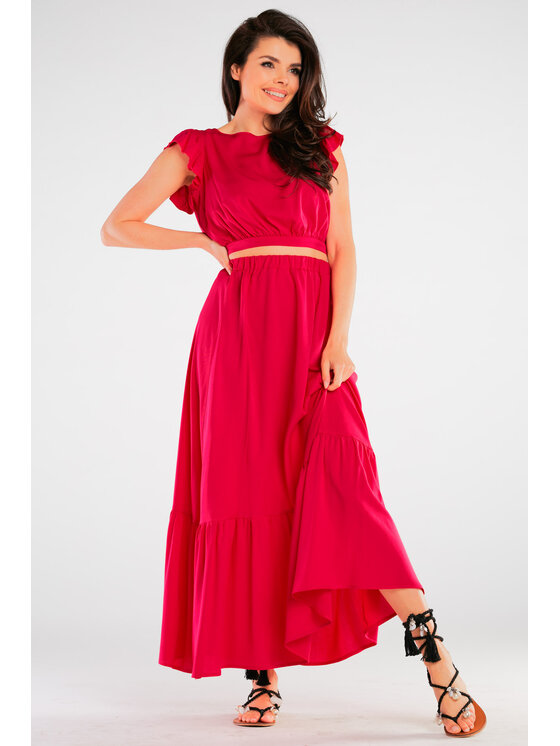 Awama Awama Bluzka A429 Fioletowy Basic Fit