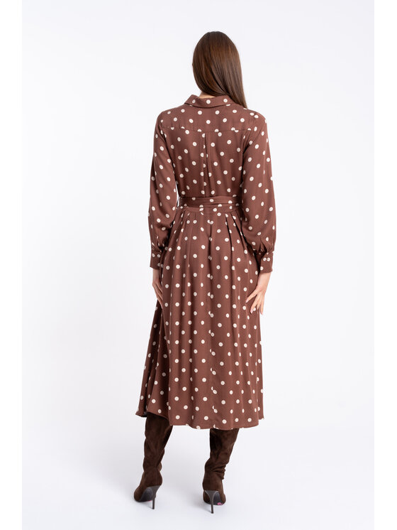 CLICK CLICK Každodenní šaty 60-6163 Hnědá Regular Fit