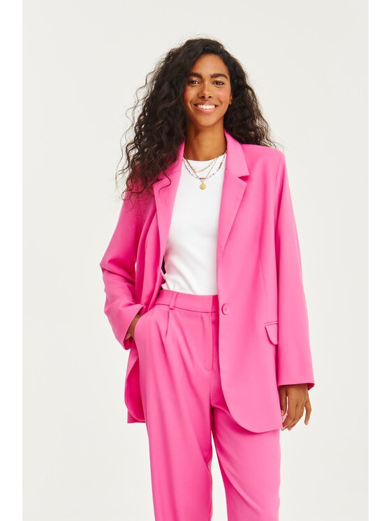 NAOKO NAOKO Marynarka Bubblegum Attitude Różowy Regular Fit
