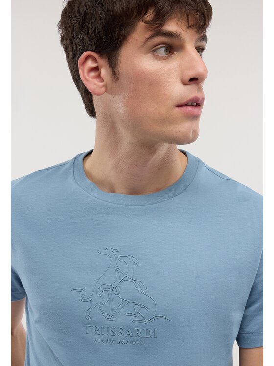 Trussardi Trussardi T-Shirt G0278300125N024 Turkusowy Regular Fit