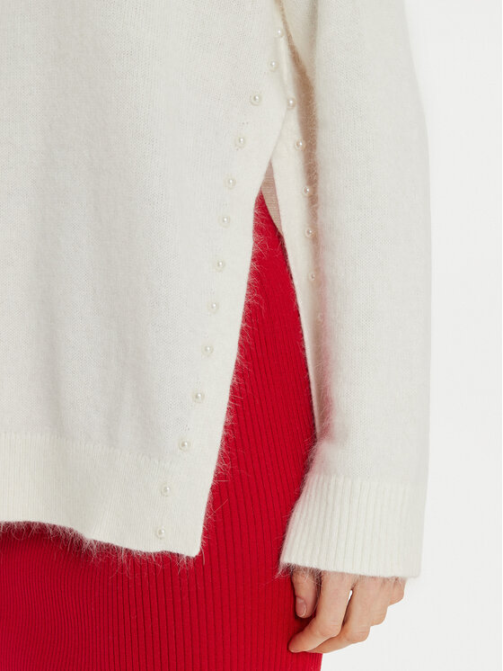 TWINSET TWINSET Rollkragenpullover 242TT3291 Weiß Loose Fit