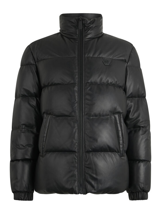 PHILIPP PLEIN PHILIPP PLEIN Kurtka skórzana 26031 Czarny Regular Fit
