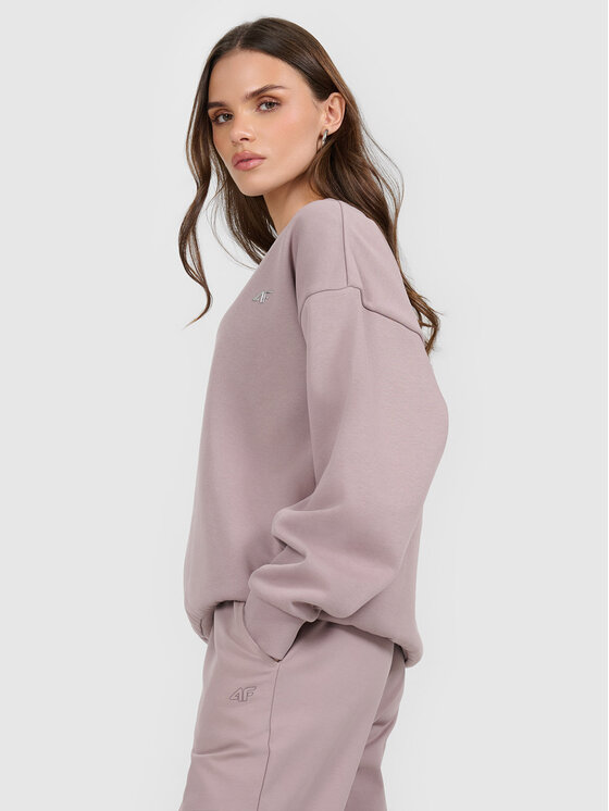 4F 4F Bluza ESSENTIALS Beżowy Loose Fit