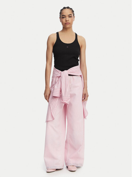 Tommy Jeans Tommy Jeans Topiņš Racerback DW0DW22264 Melns Slim Fit