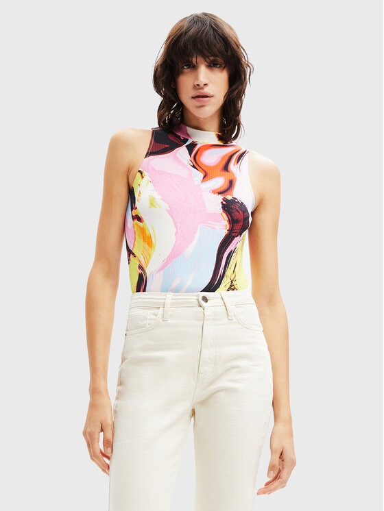 Desigual Body Landa 22WWQK23 Multicolore Slim Fit, taglia : XL