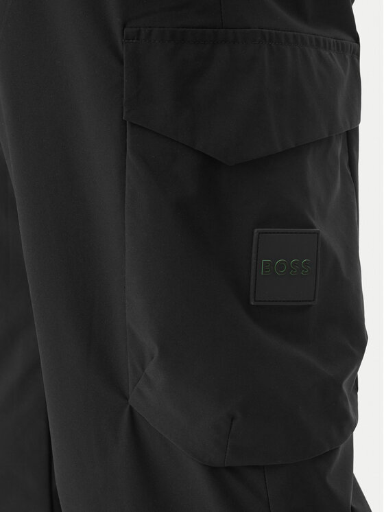 BOSS Boss Auduma bikses T_Urbanex-CargoLight 50508339 Melns Tapered Fit