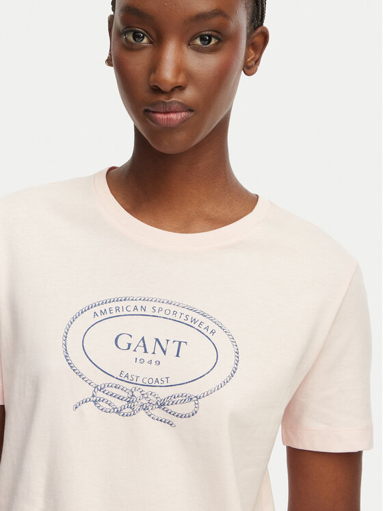 Gant Gant Тишърт 4201440 Розов Regular Fit