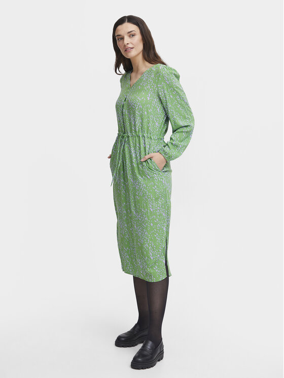 Fransa Fransa Sukienka koszulowa 20613273 Zielony Regular Fit