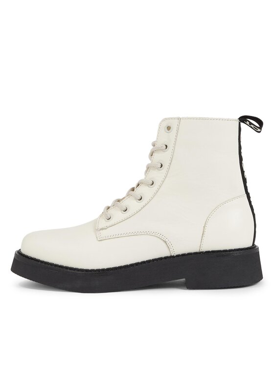 Tommy Jeans Tommy Jeans Botine Tjw Lace Up Flat Boot EN0EN02310 Écru