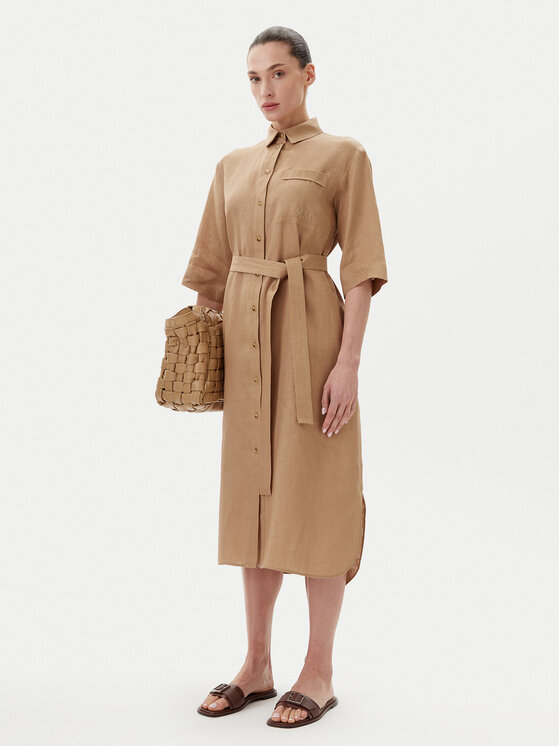 Max Mara Max Mara Sukienka koszulowa Salute 2516221028 Brązowy Regular Fit