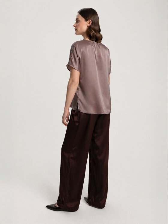 Cat&Cat Cat&Cat T-Shirt silk satin Różowy Regular Fit