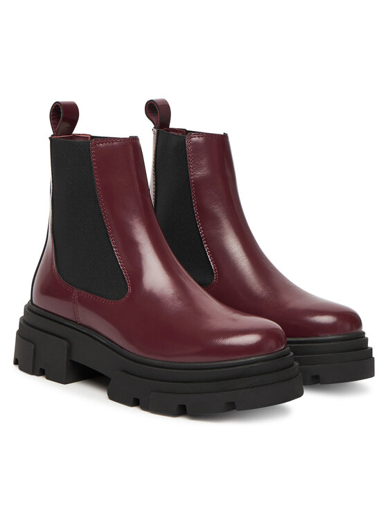 Tommy Hilfiger Tommy Hilfiger Μποτάκια με λάστιχο Shiny FW0FW09042 Καφέ