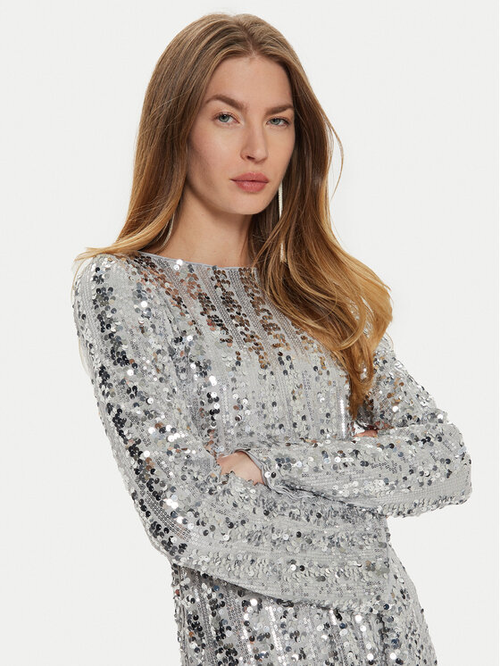 Vero Moda Vero Moda Sukienka koktajlowa Efa 10321447 Srebrny Regular Fit