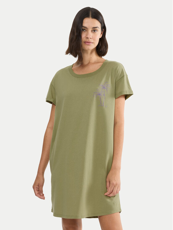 Triumph Koszula nocna 10221117 Zielony Relaxed Fit