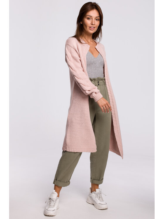 BeWear BeWear Sweter BK051 Różowy Modern Fit