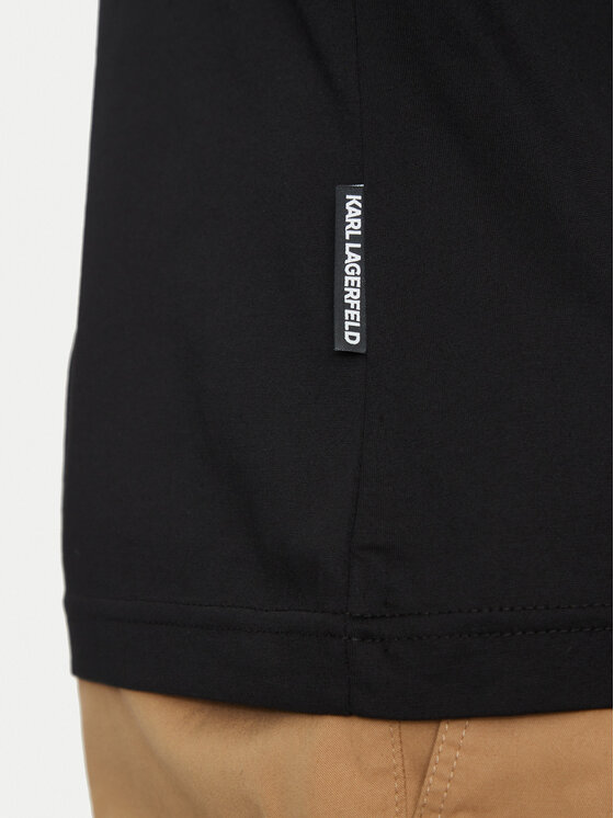 KARL LAGERFELD KARL LAGERFELD Тениска с яка и копчета 745007 552200 Черен Regular Fit