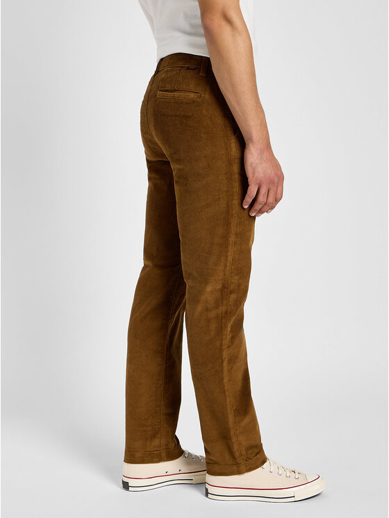 Lee Lee Chinosy REGULAR CHINO Brązowy Regular Fit