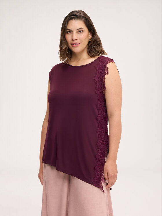 Fiorella Rubino Fiorella Rubino T-Shirt G04BL009731N036 Bordowy Slim Fit