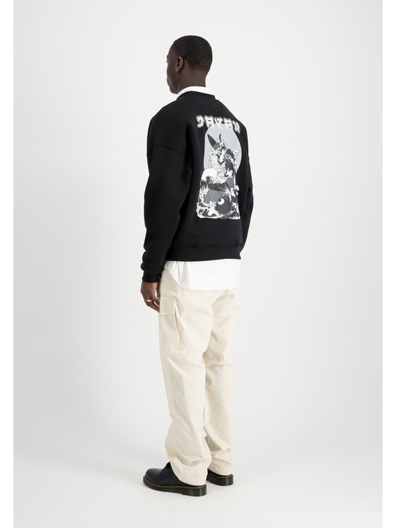 Alpha Industries Alpha Industries Bluza Japan Wave Warrior Sweatshirt Czarny Relaxed Fit