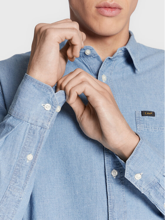 Lee Lee Hemd Leesure L66NMWUF 112145379 Himmelblau Regular Fit