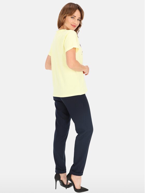 Perso Perso T-Shirt TCE242000F Żółty Regular Fit