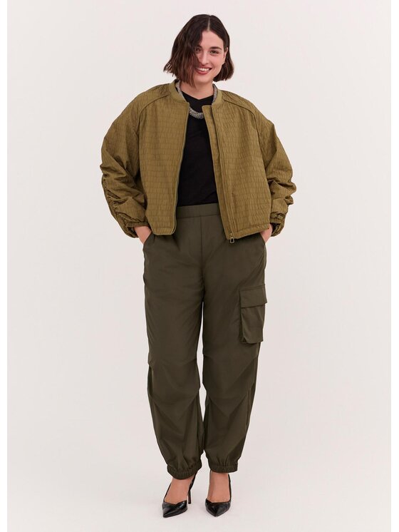 Fiorella Rubino Fiorella Rubino Cappotto invernale R006T001329N015 Verde Boxy Fit